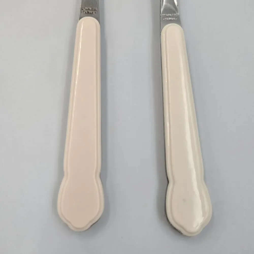 Two Pfaltzgraff Snow Village Stainless Steel Salad Fork Replacements
